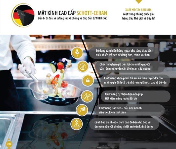 Bếp từ Elmich có độ bền cao